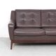 Vintage Brown Leather Sofa on Rosewood Legs from Porfilia Werke, 1960s
