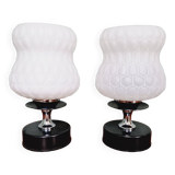 Pair of glass bedside lamps, 1970s