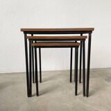 Modernist teak nesting tables from the 50s