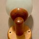Vintage white glass wall light and pin.