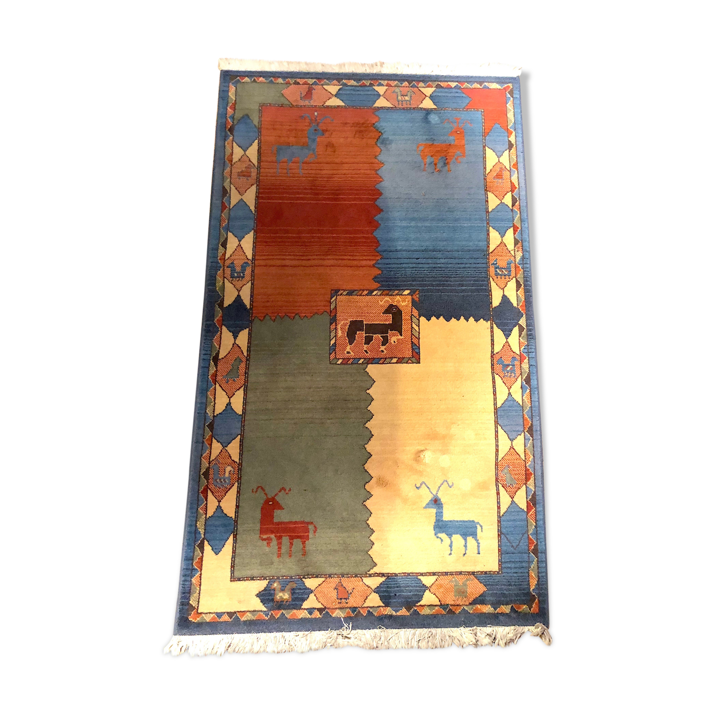 Tapis coloré en laine 146x86cm