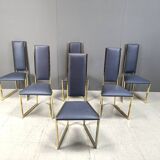 Vintage brass dining chairs set of  6 - 1970s