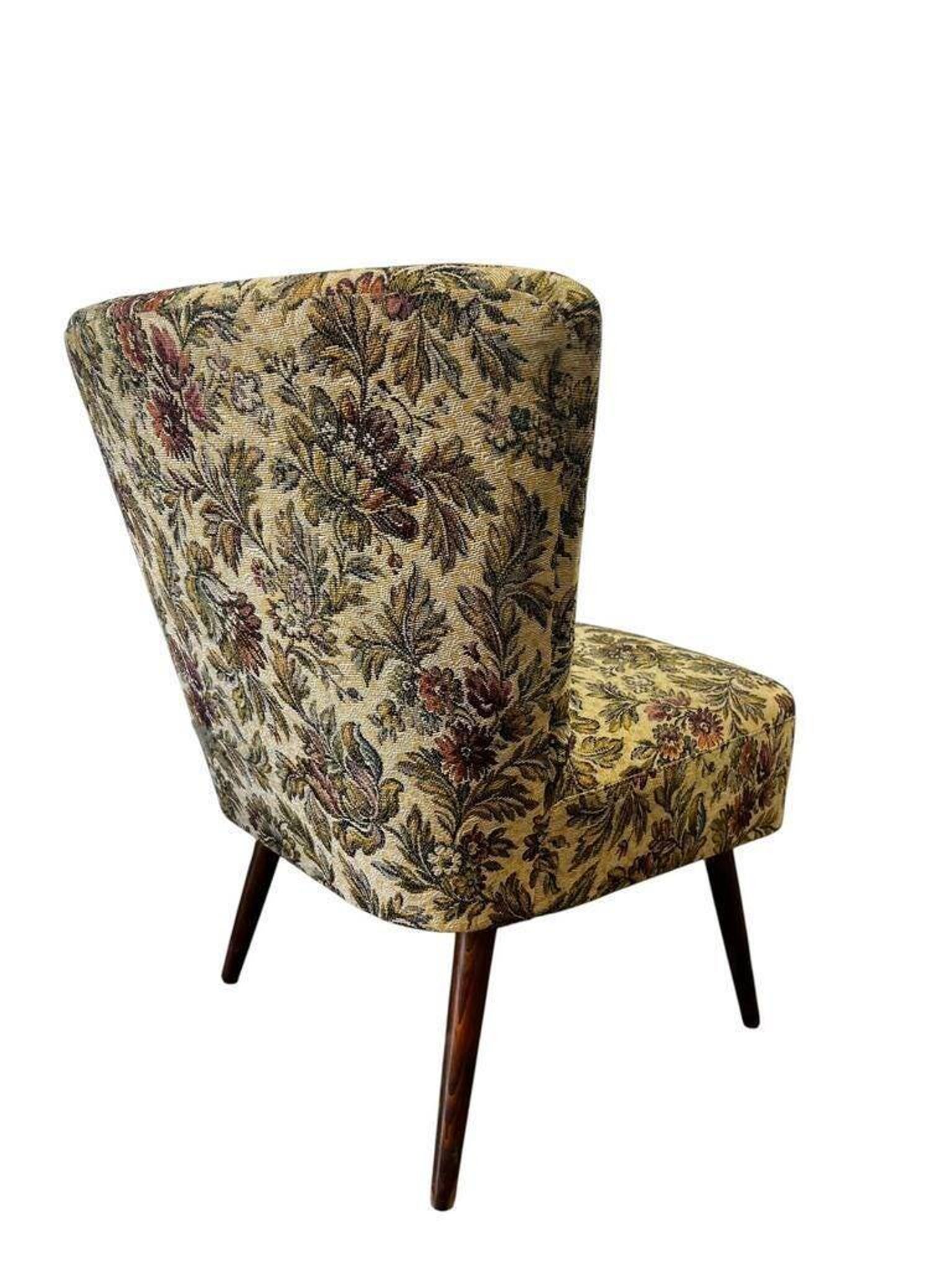 Vintage floral cocktail chair / armchair / single seater armchair