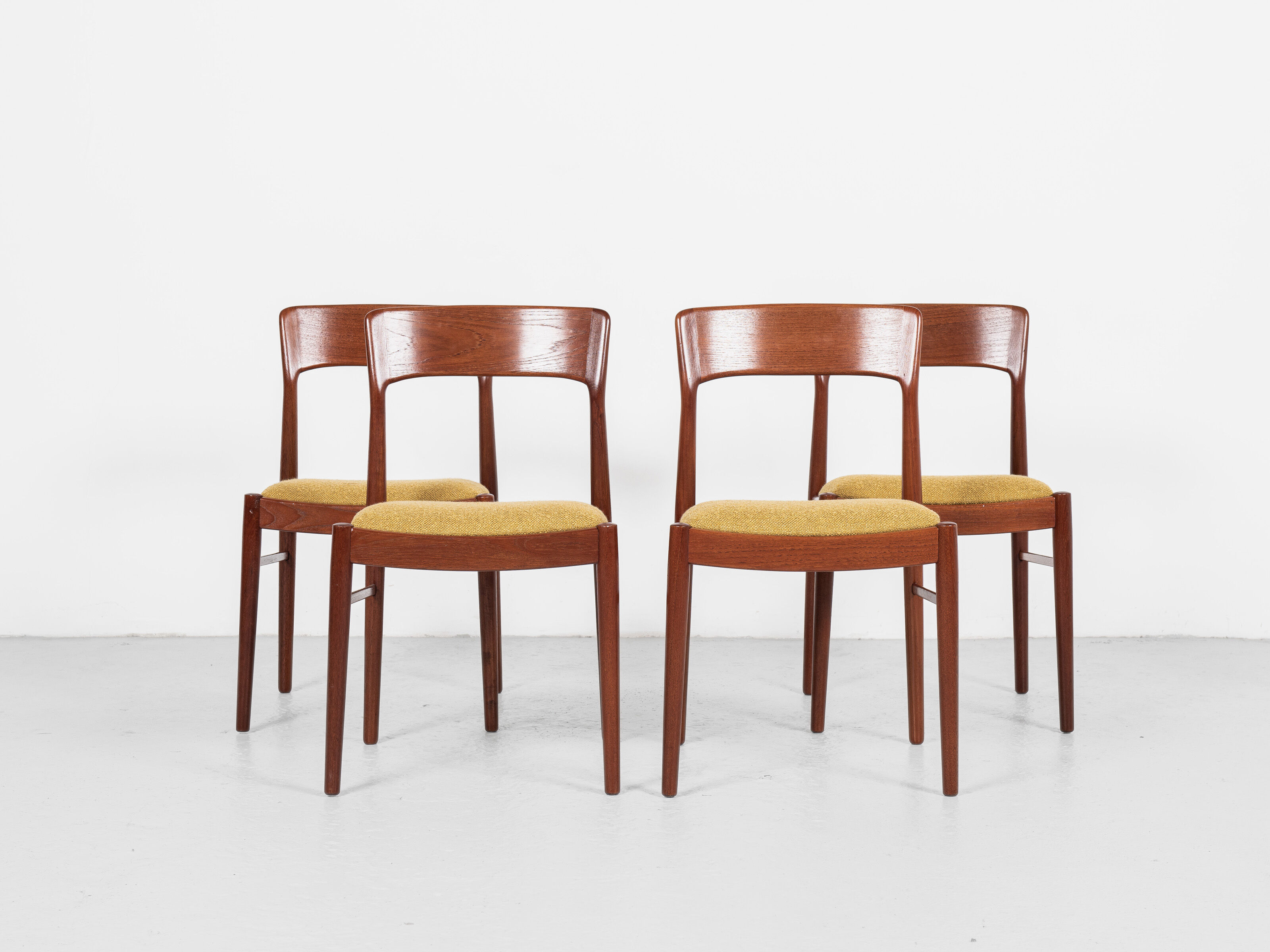 4 dining chairs in teak by Henning Kjaernulf for Korup Stolefabrik 1960s