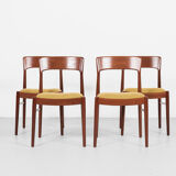 4 dining chairs in teak by Henning Kjaernulf for Korup Stolefabrik 1960s