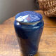 Glazed blue stoneware bonbonnière