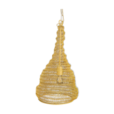 Mustard-coloured metal mesh suspension