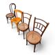 Ensemble de 4 chaises de bistrot 1900 dépareillées