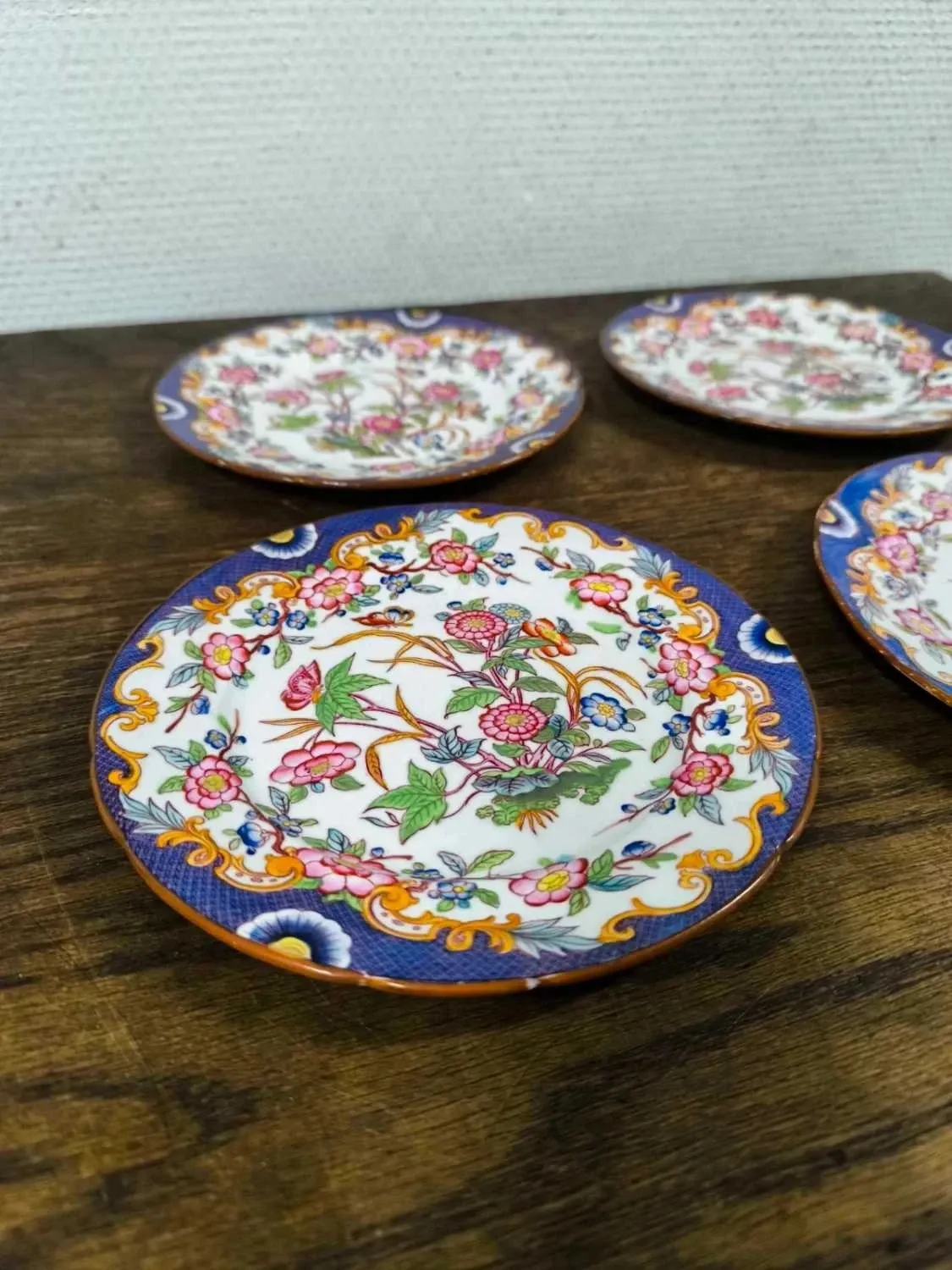 Lot de 4 assiettes à dessert Sarreguemines minton