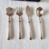 4 Art Deco Cubiertos to serve Postres or Frutas de Metal Plata de Principios S.XX