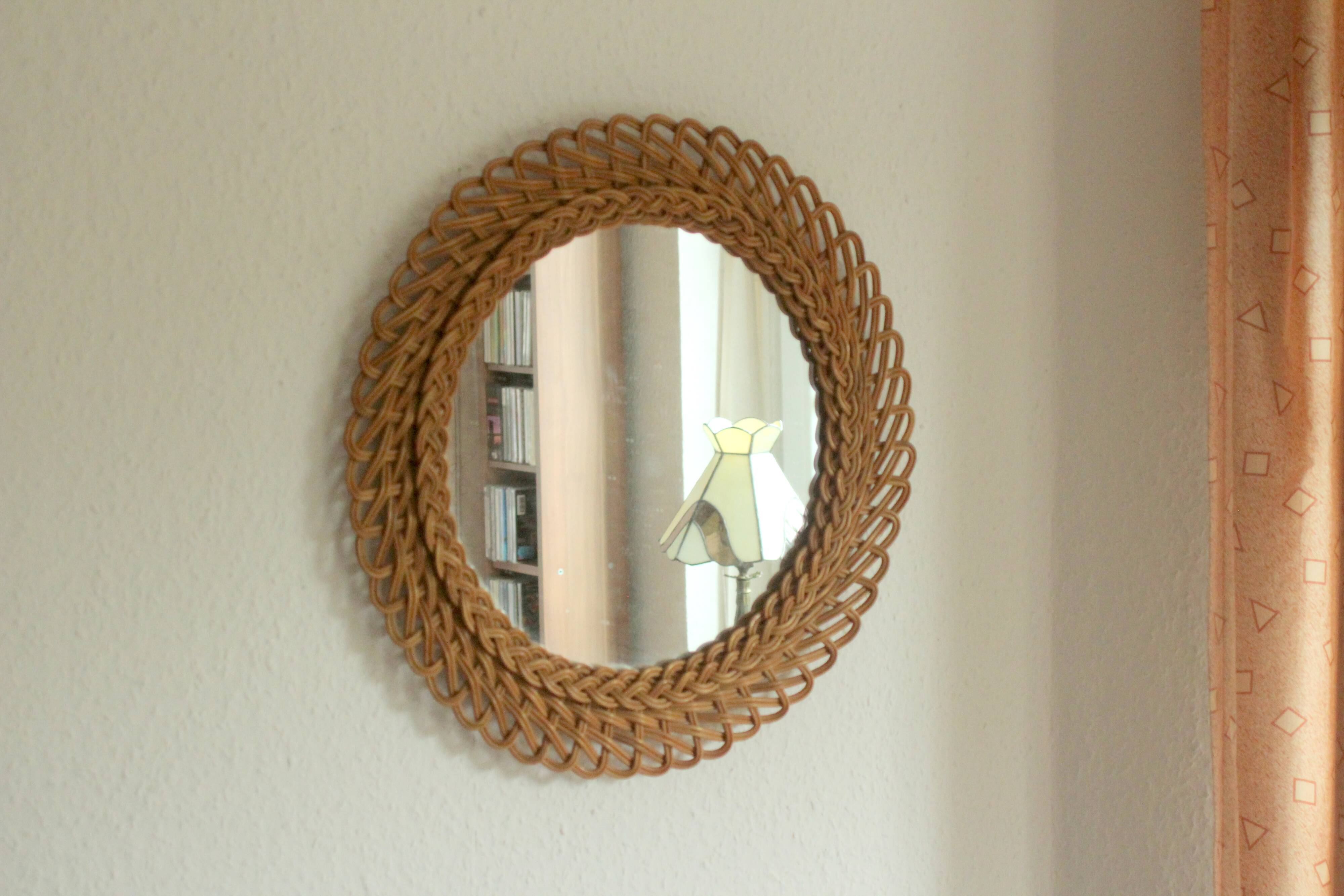Wicker wall mirror - Vintage