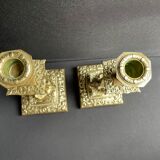 Pair of Napoleon III candle holders - Louis XIV style - Bronze (gilded)