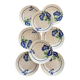 Set of 8 Badonviller France Earthenware Flat Plates, Boran Vintage Model