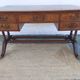 English lion paw desk and lyre armchair, leather, extensions