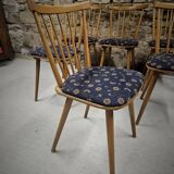 Lot of 6 bistro bar chairs from the 1960s