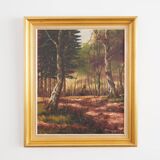Painting „The Deep in the forest”, Scandinavian design, 1970s