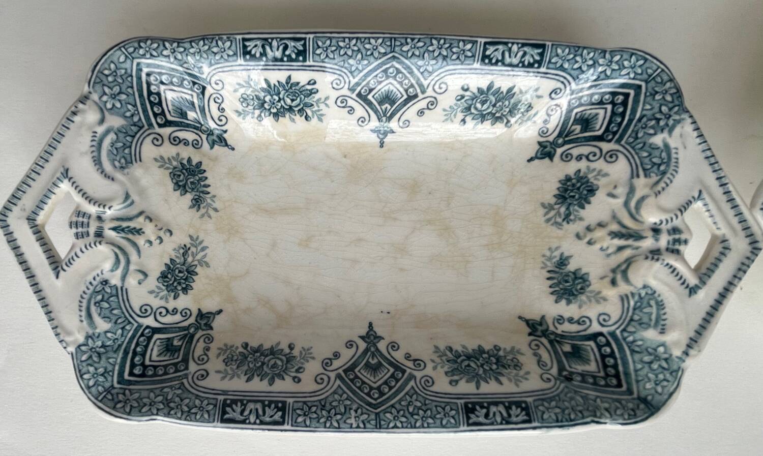 Large rectangular ironstone dish Spring