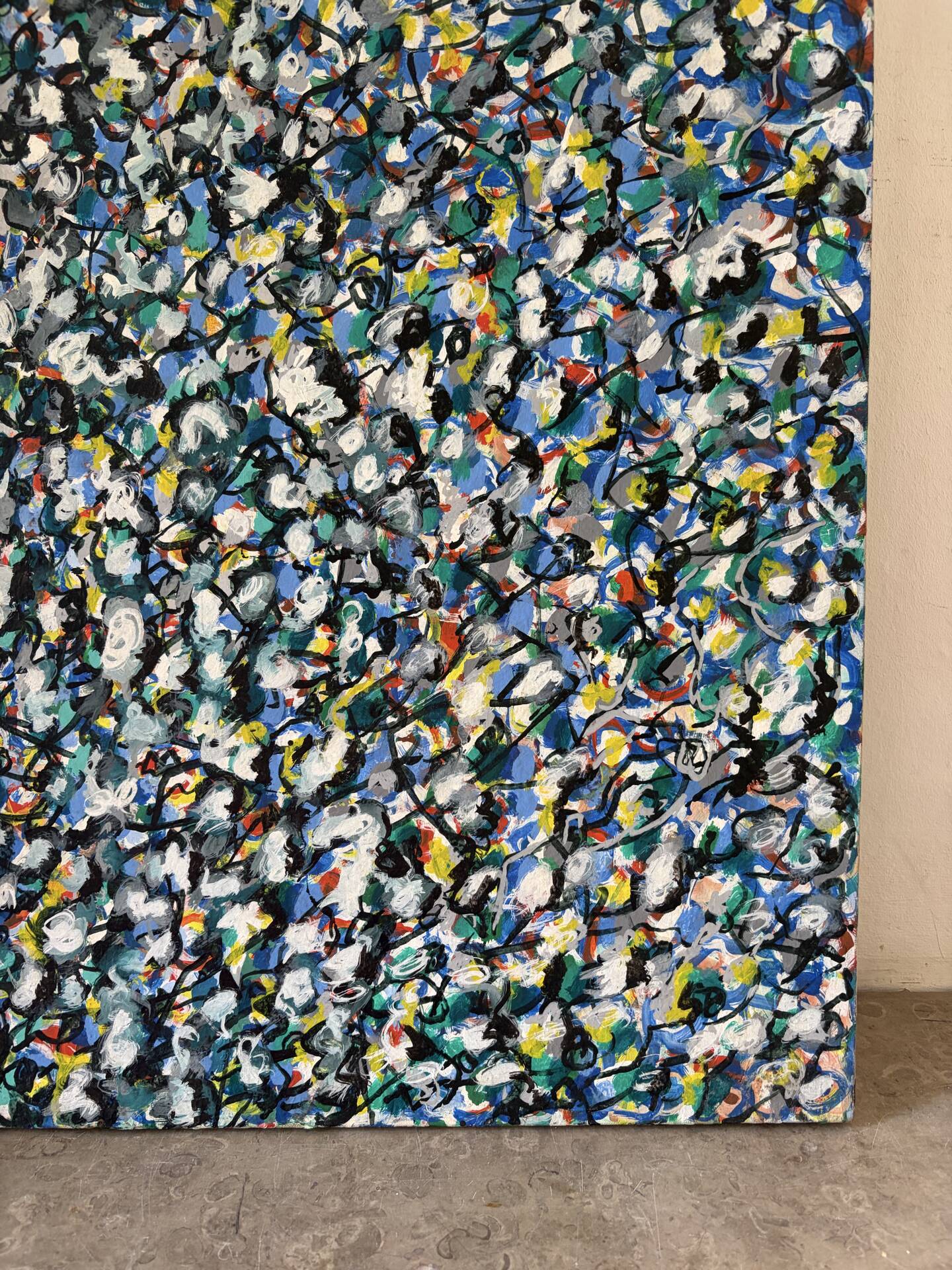 Multicolour abstract - "Sun Sun" signed 1989