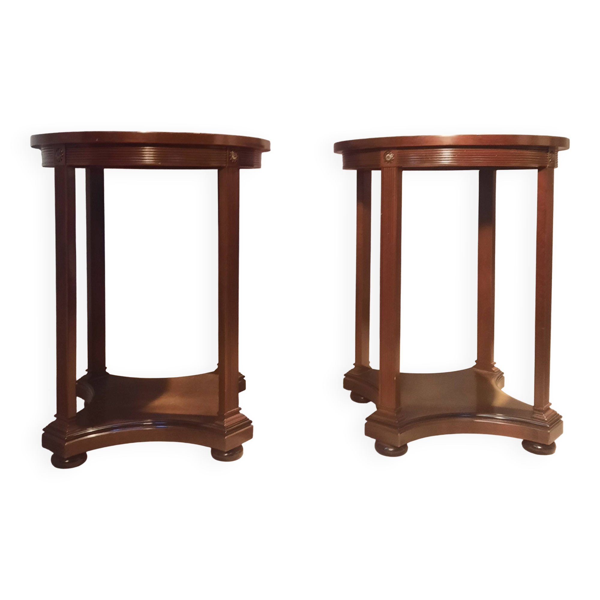 Pair of circular side tables.