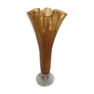 Vase verre soufflé bullé - transparent
