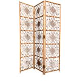 Vintage 1960s Curved Rattan Screen