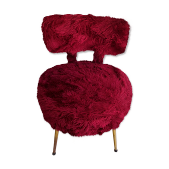 Chaise moumoute Pelfran Rouge