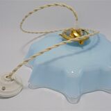 Blue opaline hanging lamp