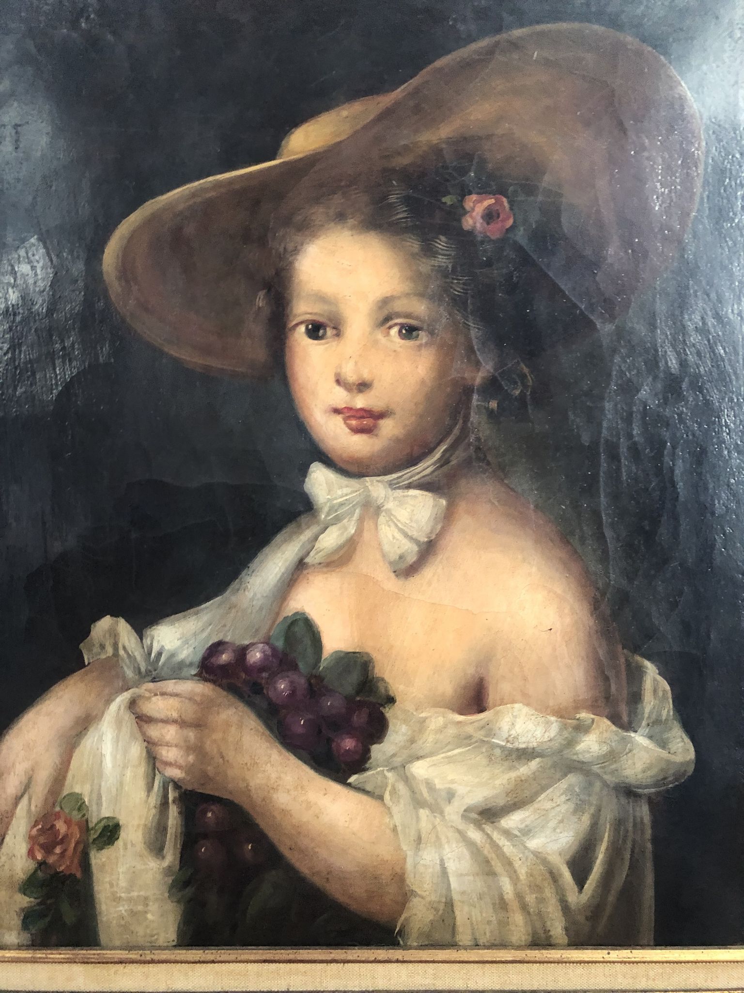 Painting: Oil on canvas: Portrait of a young woman