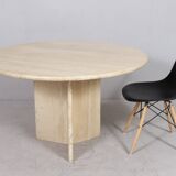 Italian travertine dining table, 1970s