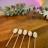 Lot of 5 solid English silver coffee spoons