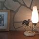 1940-50 perched bird lamp, alabaster, brass and regula