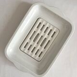 19th century Lunéville opaque ironstone earthenware asparagus dish