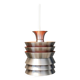 Danish/Swedish hanging lamp, in silver-coloured aluminium with orange interior paint.