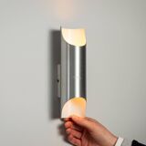 Set of three aluminium cylindrical wall lamps