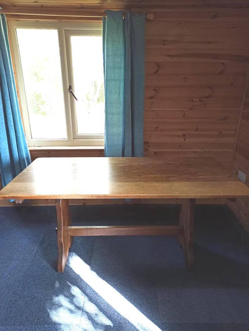 Vintage refectory table in solid oak