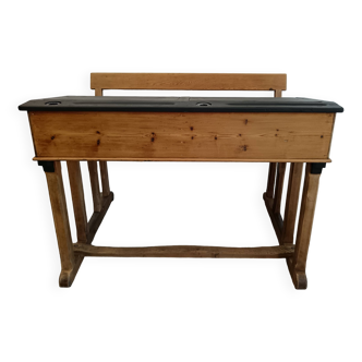 Bureau écolier double bois et noir