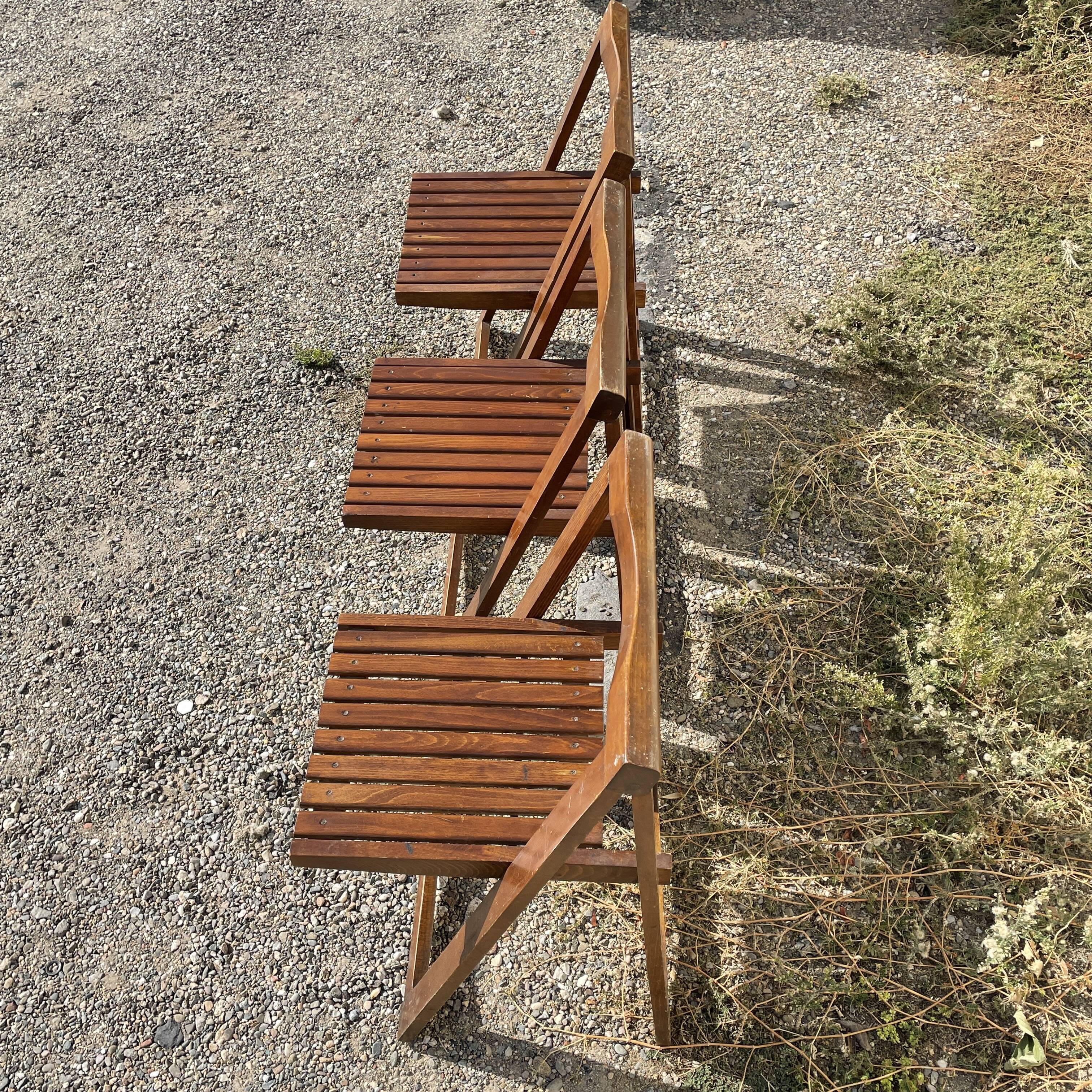 Set of 3 design folding chairs