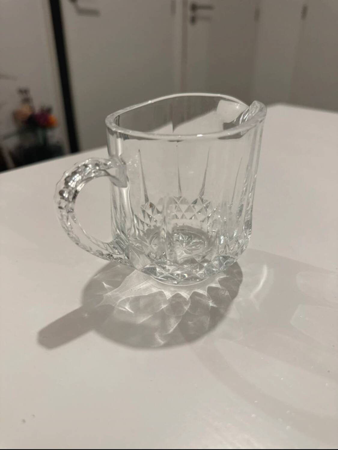 Milk / cream jug in crystal - Vintage - Perfect condition - 8.5 x 9 cm
