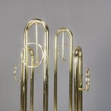 Porte-manteau vintage moderniste en laiton des années 1970