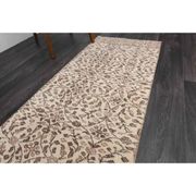 Vintage Turkish Oushak handmade wool cotton beige runner rug 63x295