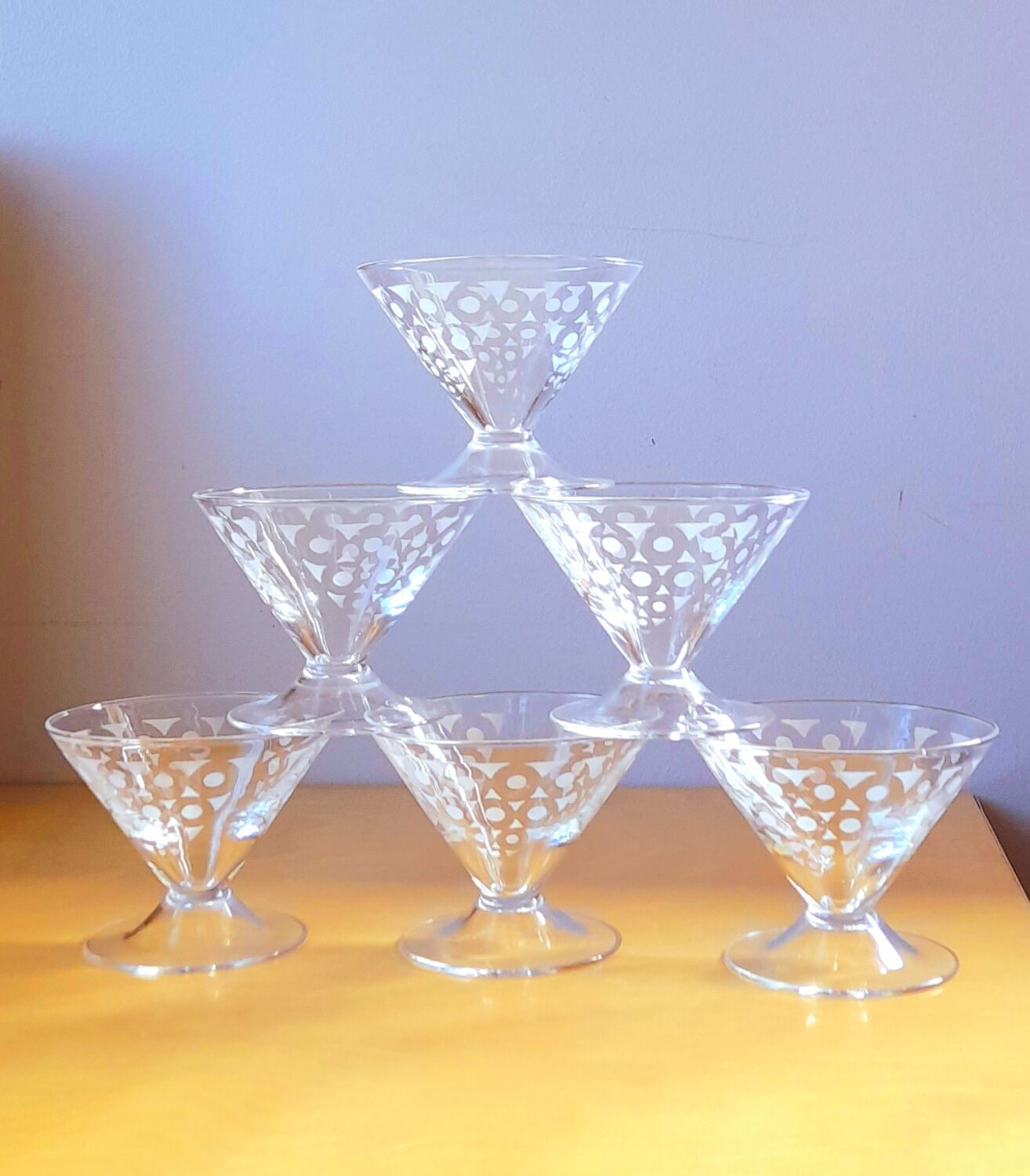 Service de 6 verres à cocktail art deco