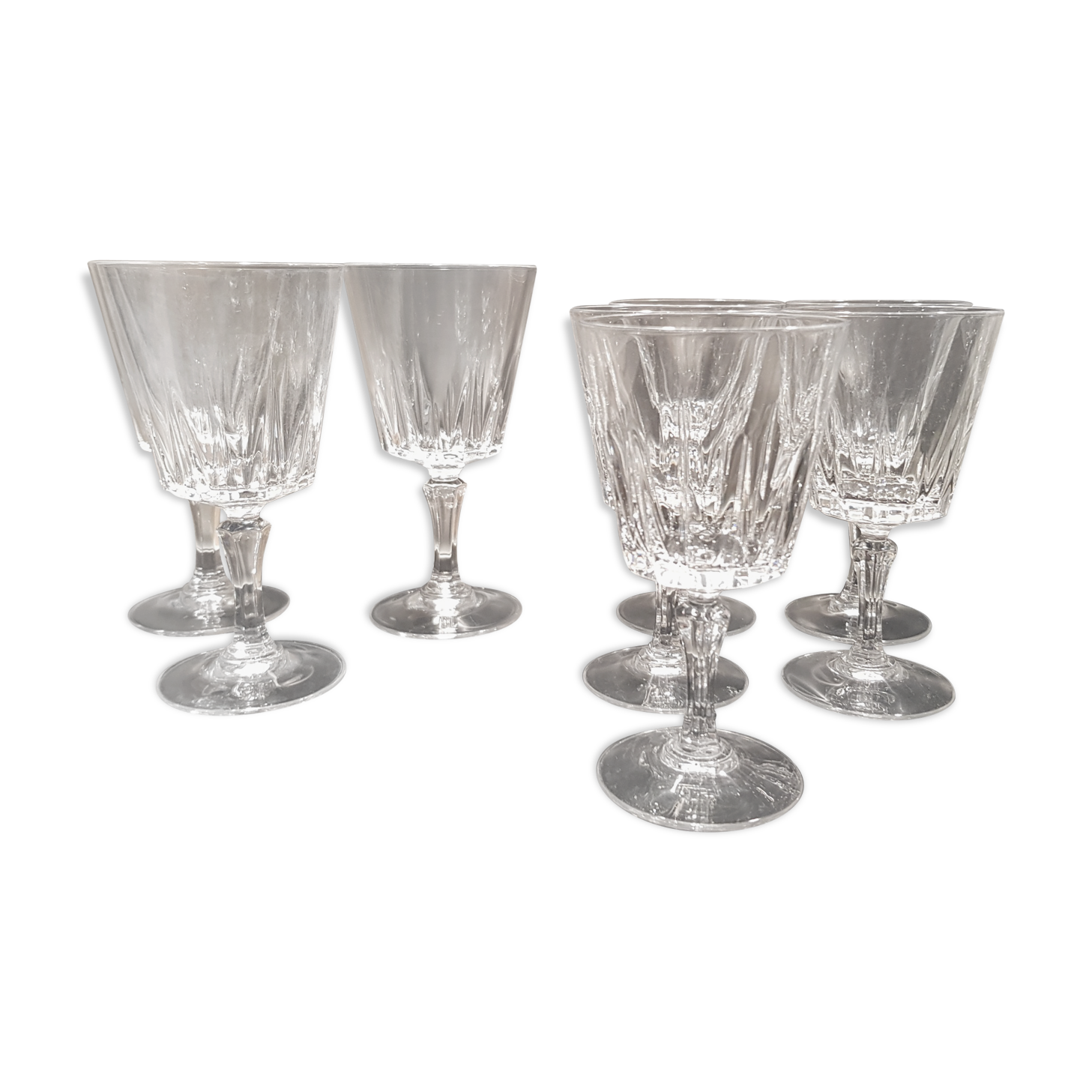 batch of 10 departed crystal glasses