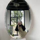 1950s oval beveled mirror