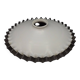 Fringed opal white glass pendant lampshade with scalloped edge.