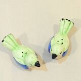 salière et poivrier oiseaux en céramique vintage 80s moineaux Sel et poivre
