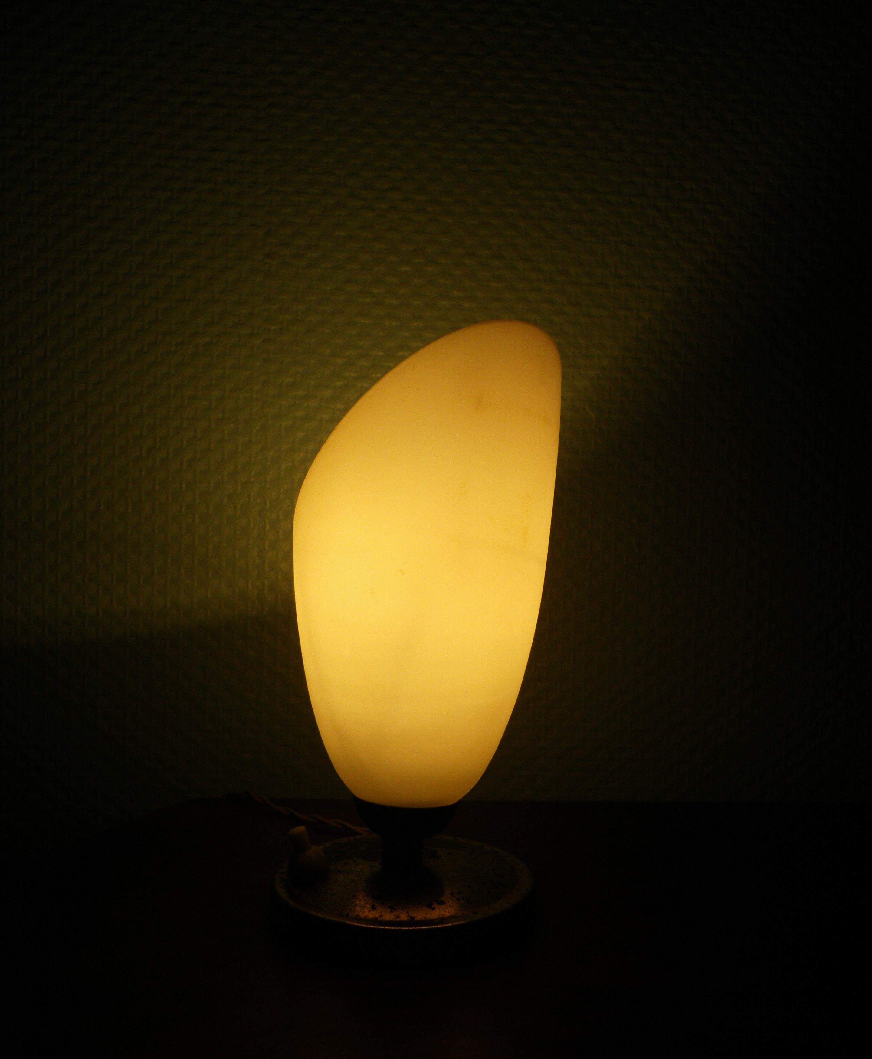 Old table lamp, patina look, 40s/50s