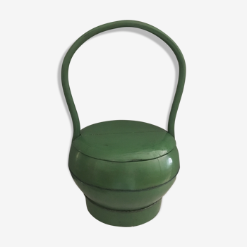 Green lacquered chinese egg basket