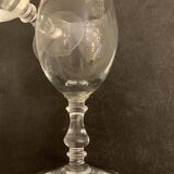 6 verres à pied soufflés et gravés en cristal La Rochère