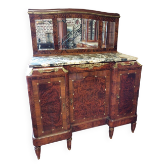 Louis xv style mahogany sideboard with marble top