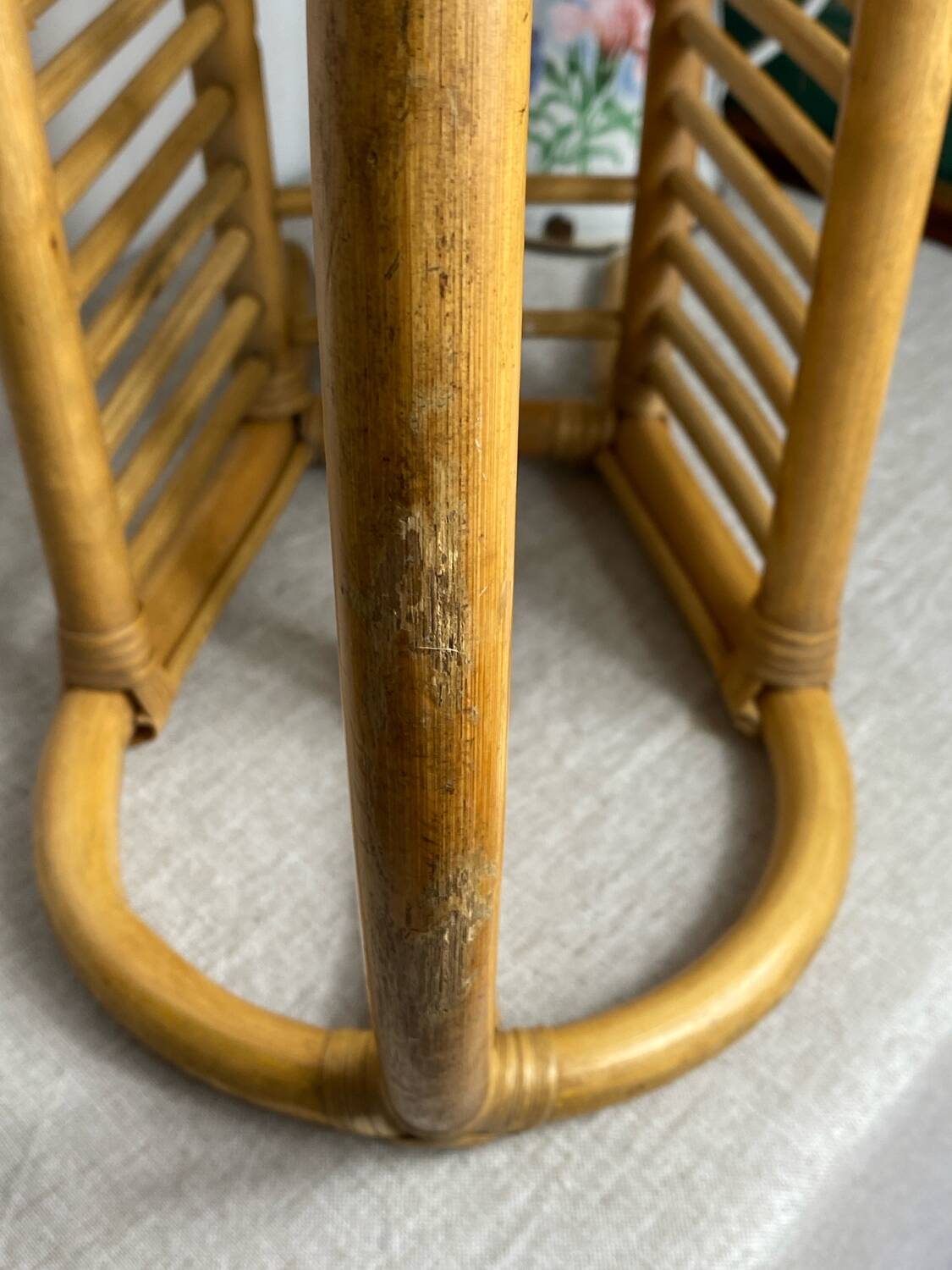 Rattan magazine rack